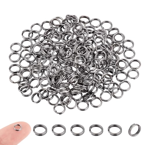 PH PandaHall 400 Stück Jump Rings Spaltringe Kleine Schlüsselringe 5mm Doppelschlaufe Biegering Schmuckverbindungsringe Für Anhänger Schlüsselanhänger Schmuckherstellung DIY Basteln, Schwarz von PH PandaHall