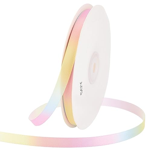 PH PandaHall 45.7m Regenbogenband Mit Hellen Farbverläufen 10mm Satin Polyesterband Einseitig Bunt Bedrucktes Band Für DIY Kleidung Urlaub Hochzeit Dekoration Geschenkverpackung Schleifenherstellung von PH PandaHall