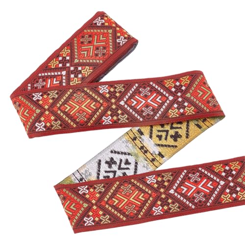 PH PandaHall 457 cm Boho Jacquard Band Ethnischer Stil Bänder Stoff Trim Rhombus gesticktes gewebtes Band Jacquard-Besatz zum Nähen DIY Stoff Craft für faschingskostüme karneval kostüm damen männer von PH PandaHall