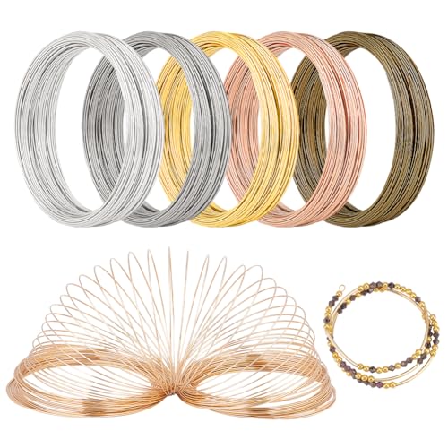 PH PandaHall 600 Loops Memorydraht Zur Armbandherstellung 22 Gauge Memory Beading Wire Armbanddraht Stahl Schmuckdraht Für Die Schmuckherstellung Armband Halskette von PH PandaHall