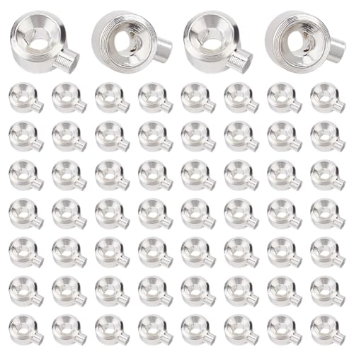 PH PandaHall 60PCS Messing Crimp Perlen, 925 Sterling Silber plattiert Spacer Perlen Metall-Perle für Schmuckherstellung Messing Crimp Perlen Crimp Charms Zubehör für Armband Halskette von PH PandaHall