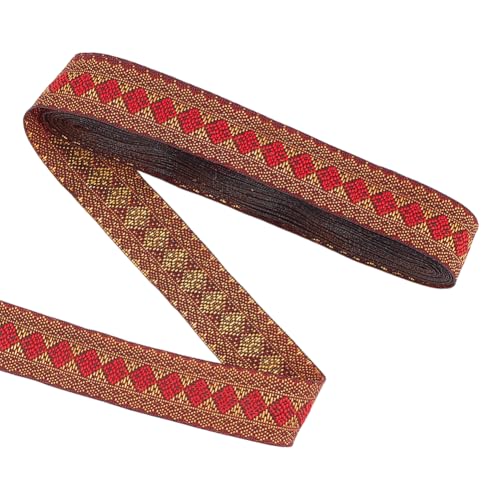 PH PandaHall 7m Vintage Jacquard Band Gestickte Spitze Trim 20mm Rhombus gewebt Trim Ethnischer Stil Farbband Boha Sewing Trim für DIY Kunsthandwerk Kostüm Nähen Geschenkverpackungen Dekoration von PH PandaHall