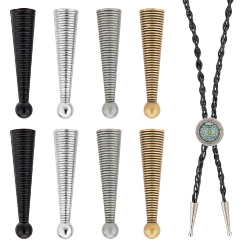 PH PandaHall 8 Stück 4 Farben Bolotie Spitzen Vintage Bolo Krawatten Endkappen Western Cowboy Bolo Krawatten Spitze Ersatz Für Selbstgemachte Bolo Krawatten Schmuck Accessoires Vater Ehemann Freund von PH PandaHall