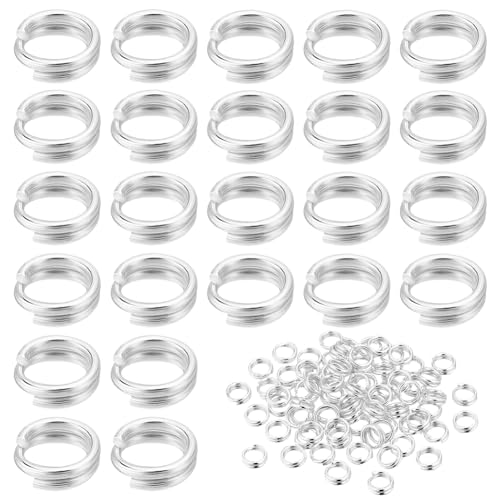 PH PandaHall 80 Stück 925 Sterling Silber Splint Ringe 3,5mm Doppelte Schleifen Sprung Ringe, 24 Gauge Mini Verbindungsringe für Ohrring Halskette Armband Schmuckherstellung DIY Handwerk von PH PandaHall