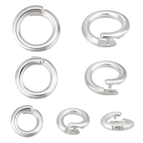 PH PandaHall 925 Biegeringe Aus Sterlingsilber 8 Stück 3 Größen O Ringe Schnappring Schmuckverbinder Für Halsketten Armbänder Herstellung von DIY Bastelarbeiten 6/8/10mm von PH PandaHall