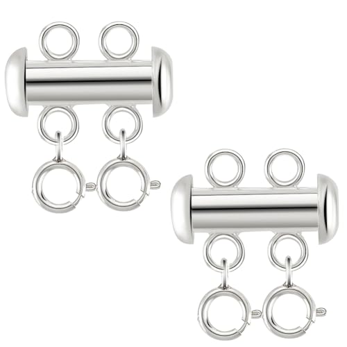 PH PandaHall 925 Layering Verschlüsse Aus Sterlingsilber 2 Stück Detangler Spacer Tube Verschluss Separator Für Stapelbare Armbandketten Halskette Verschluss Für DIY Ohrring Schmuck Herstellung von PH PandaHall