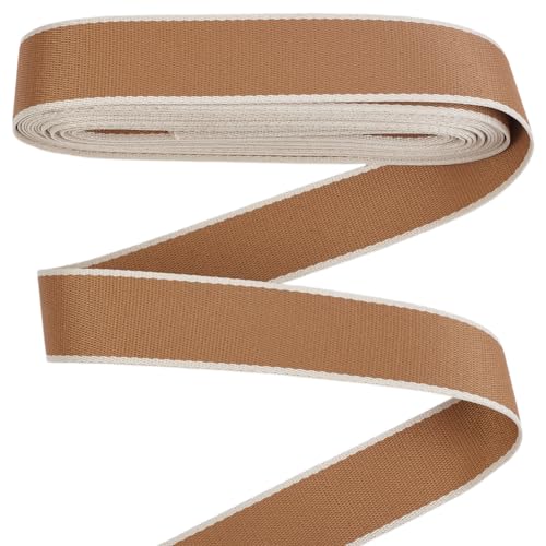 PH PandaHall 9m Brown Gurtband Riemen Nylon Gurtband 38mm breite schwere Gurtbänder zum Nähen Gestreifte Rand Bänder Flache Riemen Gurtband für DIY Crafts Gürtel Tasche Geldbeutel machen von PH PandaHall