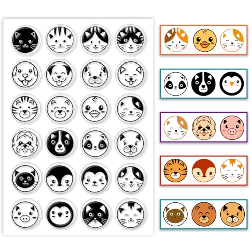 PH PandaHall Cartoon Tier Avatar Clear Stamps, Katze Gummistempel Welpen-Silikon-Stempel Transparente Briefmarken für Kartenherstellung Fotoalbum Dekoration und DIY Scrapbooking 16x11cm von PH PandaHall