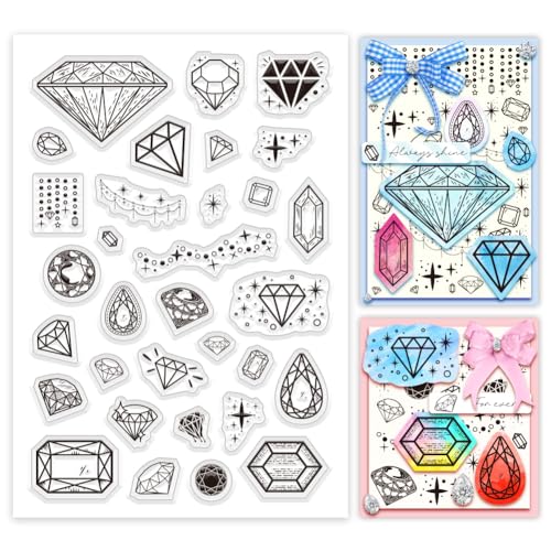 PH PandaHall Diamant Klarstempel Zum Basteln Edelstein Silikonstempel Transparente Siegelstempel Für Thanksgiving Weihnachtskarten Und DIY Scrapbooking Tagebuch von PH PandaHall