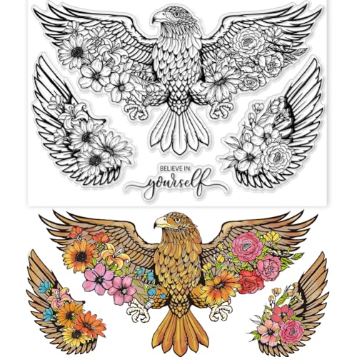 PH PandaHall Eagle Clear Stamp, Silikon-Gummistempel Tier-Adler-Stempel Transparenter Craft-Stempel für Paper Crafting Fotoalben, Urlaubskarten, Scrapbooking von PH PandaHall