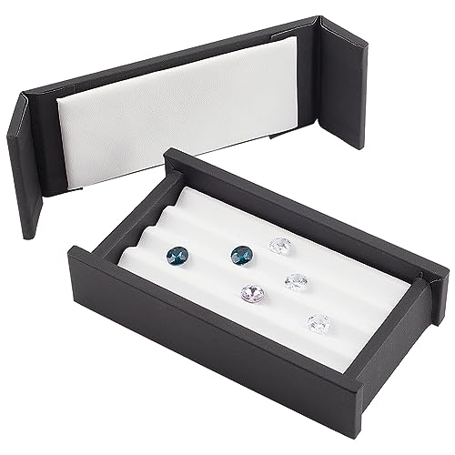 PH PandaHall Edelstein Aufbewahrungsbehälter 4 Steckplatz Diamant Schaukästen Edelstein Schmuckschatulle Vitrine Aufbewahrungsbox Halter Mit Deckel Und Samt Für Edelsteine Münzen Schmuck Präsentation von PH PandaHall