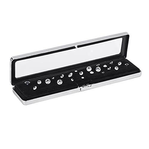 PH PandaHall Edelstein-Schaukästen, Diamant-Behälterhalter Schmuckschatulle Vitrine Aufbewahrungsbox Halter mit Deckel und Samt für Edelsteine Münzen Schmuck Geschenkverpackung, 20x5.2cm von PH PandaHall