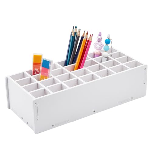 PH PandaHall Farbaufbewahrungstablett Mit 28 Gittern Craft Paint Rack Ständer Organizer Für Pinsel Kugelschreiber Bleistifte Bastelfarben Ölschläuche Aquarellfarben von PH PandaHall