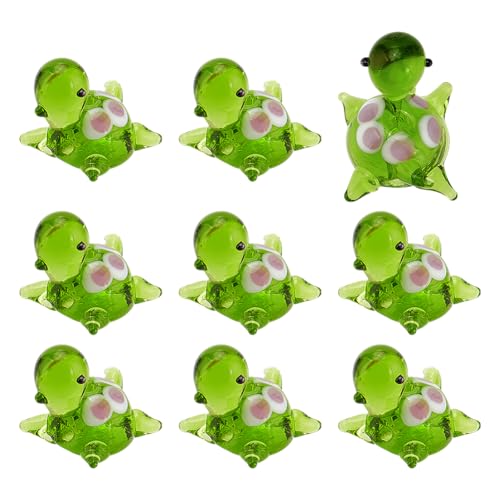 PH PandaHall Glas Schildkröte Perlen 10pcs Schildkröte Lampwork Glasperlen Charms Spacer Grüne Schildkröte Perlen Schildkröte Tiere Spacer Perlen für Schmuck Handwerk machen von PH PandaHall