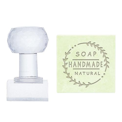 PH PandaHall Handgemachter Seifenstempel Buchstaben Stempelform Abdruckstempel 35 mm Quadratisch Naturseife Kapitel Seifenstempel Mit Griff Für Selbstgemachte Seifenumschläge Einladungskarten Basteln von PH PandaHall