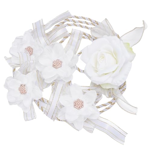 PH PandaHall Hochzeit Lasso Seil Hochzeitskordel mit Blume Traditionelle Lazo Schnur Weißes Gold Verschönerung Akzent Seil Handfasting Cord Hochzeit Lasso für Hochzeitszeremonie Braut Geschenk 1.6m von PH PandaHall