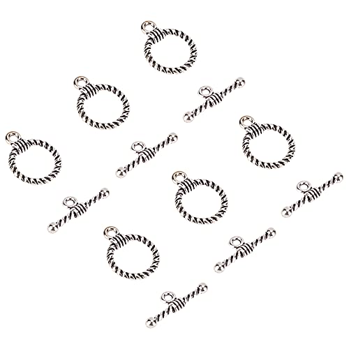 PH PandaHall Knebelverschlüsse im tibetischen Stil, Legierung, 19 mm, Antiksilber, 20 Sets, Metall Nickel Silber PH PandaHall Knebelverschlüsse im tibetischen Stil, Legierung, 19 mm, Antiksilber, 20 Sets, Metall Nickel Silber von PH PandaHall