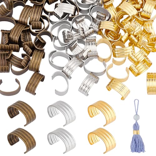 PH PandaHall Lederseil Clips 120mm Zylindrische Quetschperlen Endkappen Kordelklemme Für Heimwerkerarbeiten Jute Lederarmbänder Halsketten Quasten 3 Stück 13 Farben von PH PandaHall