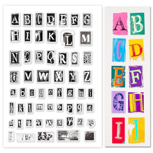 PH PandaHall Letter Clear Stamps für die Kartenherstellung, Alphabet Gummistempel Transparentes Papier Craft Briefmarken für DIY Scrapbooking Stamps Dekoration Karte Album Crafting von PH PandaHall