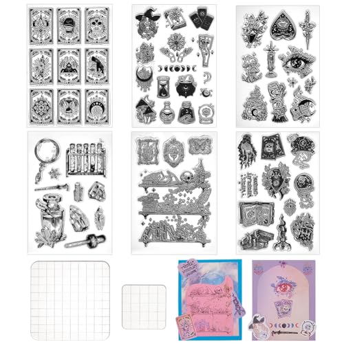 PH PandaHall Magic Clear Stamp Cards Transparente Silikonstempel Für Halloween Karten DIY Scrapbooking Kartenherstellung von PH PandaHall