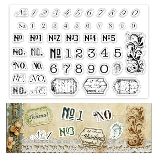 PH PandaHall NO.1 Clear Stamp, Number Silicone Rubber Stamp Label Clear Stamps Transparent Craft Stamp for Journals, Scrapbooking, Photo Albums, Holiday Cards, Gift Tags, 10.9 cmx16.0 cm von PH PandaHall