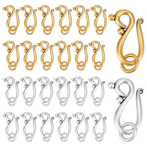 PH PandaHall Tibetischer S-Haken-Ösenverschluss, Metall-Knebelverschlüsse für Schmuckherstellung, Halskette, Armband, DIY, Handwerk, Antikgold/Antiksilber, 100 Sets PH PandaHall Tibetischer S-Haken-Ösenverschluss, Metall-Knebelverschlüsse für Schmuckherstellung, Halskette, Armband, DIY, Handwerk, Antikgold/Antiksilber, 100 Sets von PH PandaHall