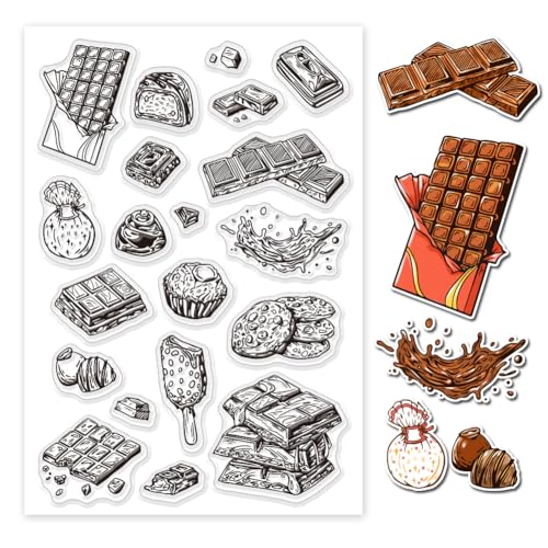 PH PandaHall Transparente Schokoladenstempel Transparente Stempel Aus PVC Kunststoff Dessert Keks Eiscreme Stempel Grußkarten Stempel Für DIY Scrapbooking Album Dekorieren Kartenbasteln von PH PandaHall