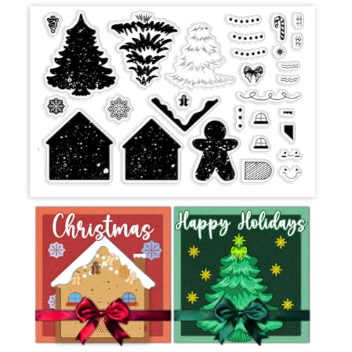 PH PandaHall Weihnachts Transparentstempel Zur Kartengestaltung Weihnachts Lebkuchen Silikonstempel Für DIY Schrottbuchung Bastelalbum Journal Dekor von PH PandaHall