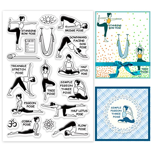 PH PandaHall Yoga-Stempel, transparent, Lotus, Blume, Silikon, 16 cm x 11 cm von PH PandaHall