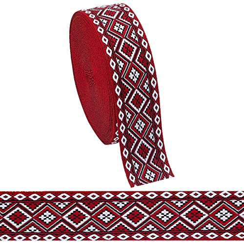 PandaHall 10 Yards Jacquardband Garment Trim Fringe Vintage Besticktes Band Blumengewebe Schrägband Zum Nähen von Kleidung Home Decor Hochzeit Geschenkverpackung Kamerataschenriemen 3.15 cm Breit von PH PandaHall