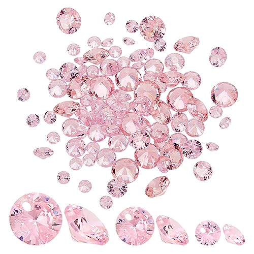 PandaHall 100 Stück 3 Größen Rosa Facettierte Kristallperlen 4/6/8 mm Flacher Runder Anhänger Mit Löchern Vorgestanzte Kubische Bastelperlen Für Armbänder Halsketten Ohrringe Schmuckherstellun von PH PandaHall