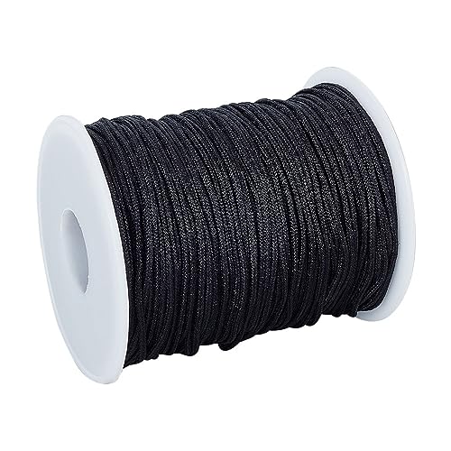 PandaHall 100 Yards/Roll 1.5mm Nylon Faden Schwarz Geflochten Aufzug Schatten Cord Venezianisch/Rollos Ersatz Schnur für geflochtene Armbänder Perlen Halsketten Makrame Handwerk Wind Schmuck von PH PandaHall