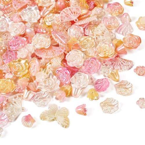 PandaHall 100 g sortierte Acrylperlen, Blumen-Perlenkappen, schöne Schmetterlings-Blatt-Schleife, Bastelperlen für Perlenstift, Schlüsselband, Schlüsselanhänger, Schmuckherstellung PandaHall 100 g sortierte Acrylperlen, Blumen-Perlenkappen, schöne Schmetterlings-Blatt-Schleife, Bastelperlen für Perlenstift, Schlüsselband, Schlüsselanhänger, Schmuckherstellung von PH PandaHall