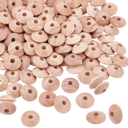 PandaHall 120 Stück Holzperlen Buchenholz Abakusperlen Disc Abacus Spacer 12.5mm Holzperlen Rondelle Holz Spacer Beads Für Schmuckzubehör DIY Craft Home Geburtstag Weihnachtsfeier Dekorationen von PH PandaHall