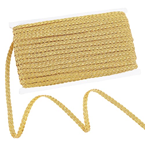 PandaHall 17.5 Yards/16m Filigrane Borte, 8mm Metallgeflecht Spitzenband Dekoratives Stoffband Goldene Wellpappe Zum Nähen von Polstervorhängen Kostüm von PH PandaHall