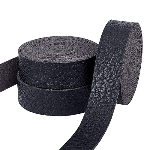 PandaHall 2.19m Zoll Schwarzes PU Lederband Strukturierte Flache Kunstlederstreifen Lange Einseitige 2cm Leder Uhrenarmbänder Für Gürtel Armbänder Haustierhalsbänder Basteln von PH PandaHall