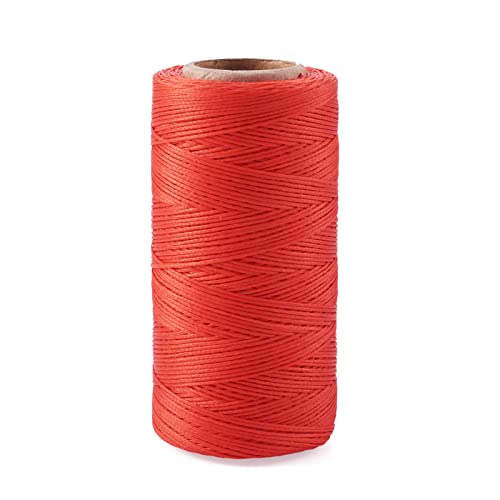 PandaHall 260 Meter/Rolle 1mm flach gewachste Polyester Schnur Faden DIY Handwerk Nähen Perlen Schnur String (rot) von PH PandaHall