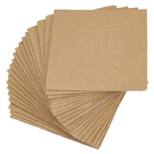 PandaHall 30 Pack 20X20cm Wellpappe Blätter Brown Kraftkarton für Mailer, flache Verpackungseinsätze für Versand, Mailing, Handwerk, Kunst 3mm dick von PH PandaHall