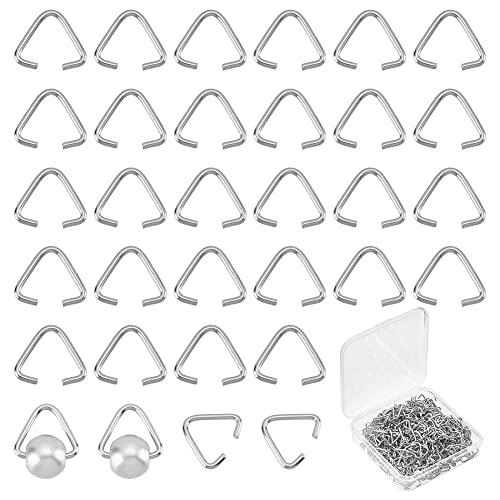 PandaHall 400pcs Eisendreieck Biegeringe Prise Kautionen Dreieck Schnalle für DIY Schmuckherstellung, Platin, 11x13x1.1mm von PH PandaHall