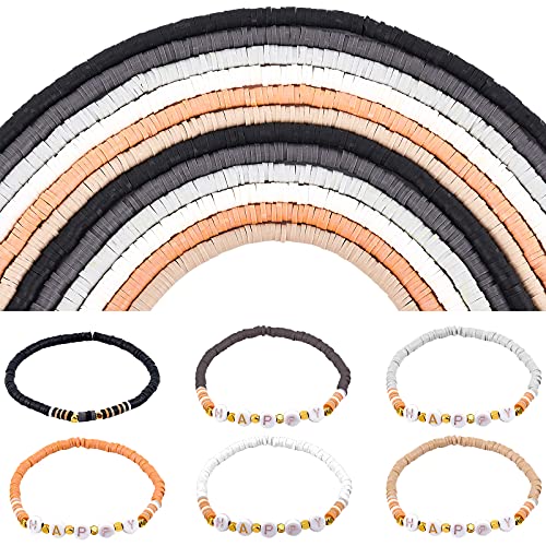 PandaHall 4mm Polymer Ton Perlen, 4560pcs 6 Farben Neutral Heishi Clay Perlen Handgemachte Flache Runde Vinyl Disc Perlen Für Hawaiian Ohrring Halsband Fußkettchen Armband Halskette Schmuck von PH PandaHall