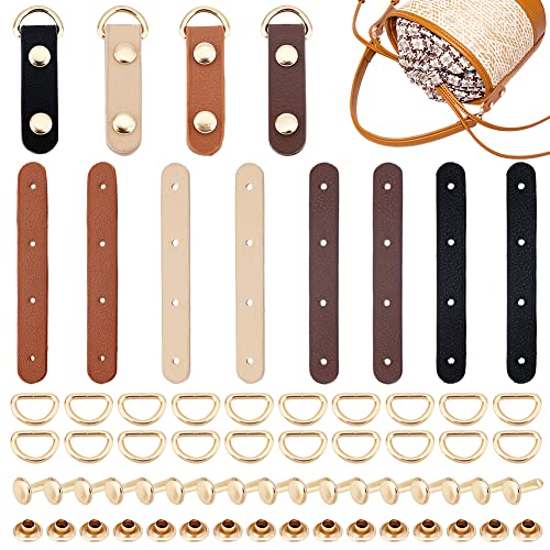 PandaHall 8 Sets Taschenersatzzubehör 16 Taschengurte 4 Farben Taschengurtersatz Mit 16 D Ringen 32 Schrauben 32 Muttern Für Handtaschen, Geldbörsen, Tote, Schulter, Crossbody Taschenzubehör von PH PandaHall