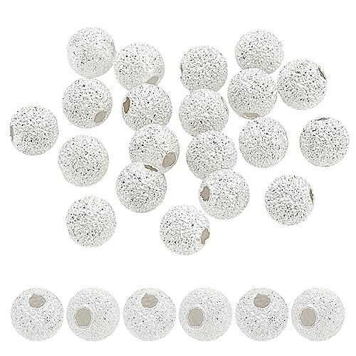 PandaHall 925 strukturierte Perlen Aus Sterlingsilber 20 Stück 4mm Sternenklare Abstandsperlen Glitzernde Sternenperlen Sprühlackierte Silber Bastelperlen Für Halskette Armband Schmuckherstellung von PH PandaHall