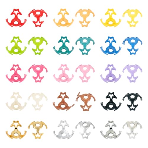 PandaHall Acryl-Perlenkappen, 3 Blüten-Perlen, Sternende, Großpackung für Bastelarbeiten, Halsketten, Armbänder, Ohrringe, Schmuckherstellung, 30 Stück von PH PandaHall