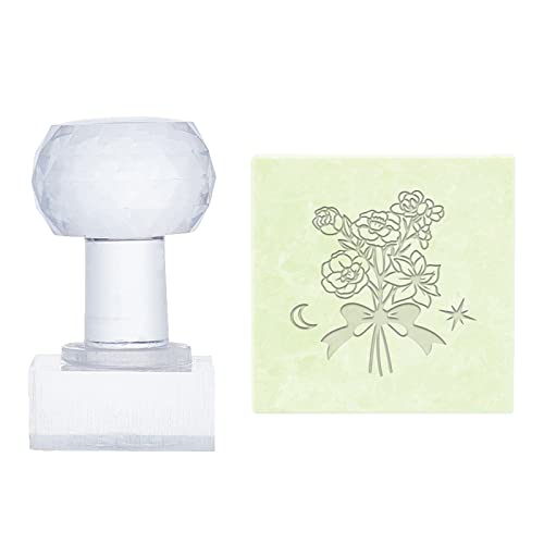 PandaHall Blumenstrauß Seifenstempel Blume Acrylstempel Mit Griff Runde Seifenprägung Stempel Seifenkapitel Prägestempel Für Handgemachte Seife Kekse Ton Töpferstempel Kekse Herstellungsprojekte von PH PandaHall