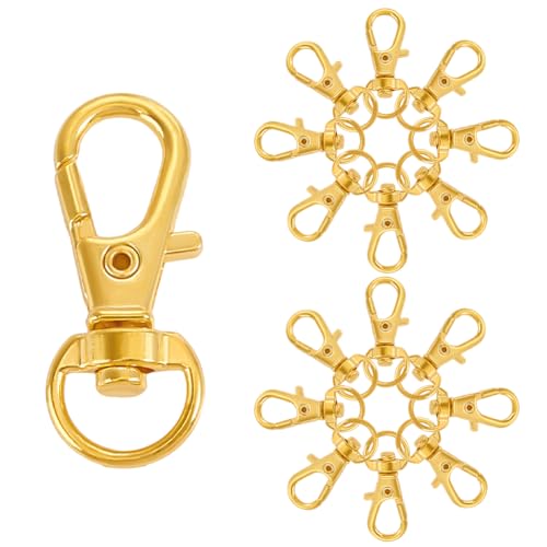 PandaHall Elite 100Stck Verschluss Swivel Alloy Clasp Schlüsselhaken Snap Swivel Hakenschlüssel mit Karabinerverschluss Swivel Clasp Swivel Karabiner Schlüsselanhänger Golden 32,5x11x6mm von PH PandaHall