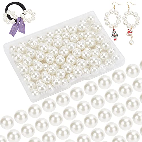 PandaHall Elite 10mm ca 100Stk. Glas Round PerleSchmuck DIY runde Kasten Weiss von PH PandaHall