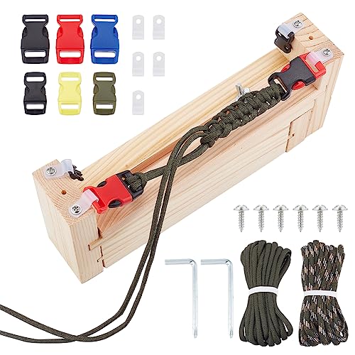 PandaHall Paracord Jig Bracelet Kit, einstellbare Länge Paracord Bracelet Maker Kit zum Weben von DIY Craft Paracord Tools, einschließlich 2 Fallschirmschnüren und 6 Schnellverschlüssen von PH PandaHall