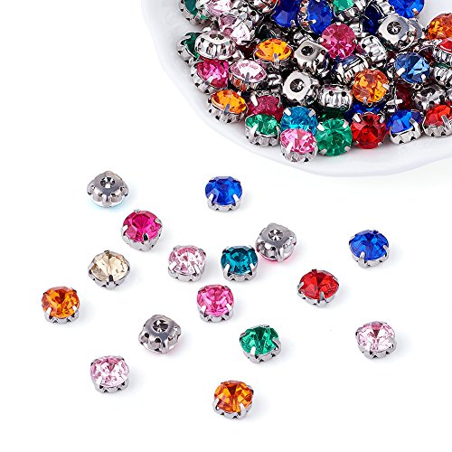 PandaHall Strass-Perlen zum Aufnähen für Kleidung, Schuhe, Taschen, Dekorationen 8 x 8 mm. von PandaHall