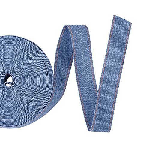 Pandahall 10.93 Yard Stitch Denim Band 0.98 Inches Royal Blue Jeans Tuch Stoffband zum Nähen Haarspange Kleidungsstück Dekoration von PH PandaHall