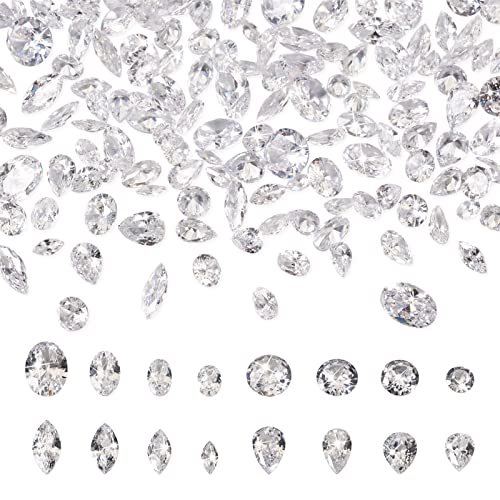 Pandahall 320 Stück Cubic Zirkonia Stein Tropfenform Diamant Pferd Auge Form Lose CZ Steine Facettierte Cabochons Edelsteine Perlen für Schmuckherstellung von PH PandaHall